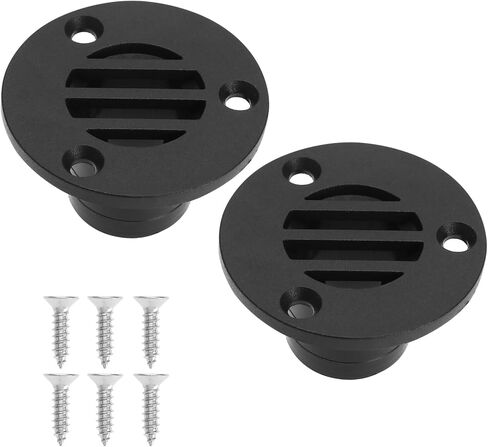 2pcs Drainage Floor Drain 50x30mm Nylon Floor Drain Drainage Pipe Marine Deck Drainage Floor Drain for Yachts Kayaks Deck Drainage Holes Black in Saudi Arabia