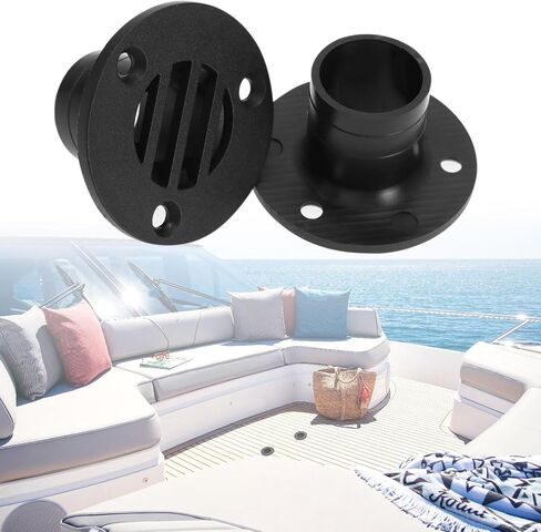 2pcs Drainage Floor Drain 50x30mm Nylon Floor Drain Drainage Pipe Marine Deck Drainage Floor Drain for Yachts Kayaks Deck Drainage Holes Black in Saudi Arabia