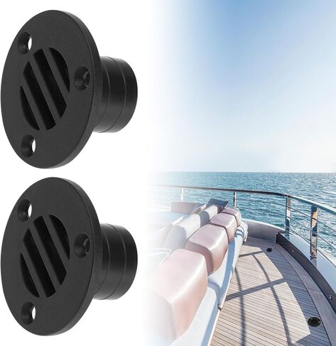 2pcs Drainage Floor Drain 50x30mm Nylon Floor Drain Drainage Pipe Marine Deck Drainage Floor Drain for Yachts Kayaks Deck Drainage Holes Black in Saudi Arabia