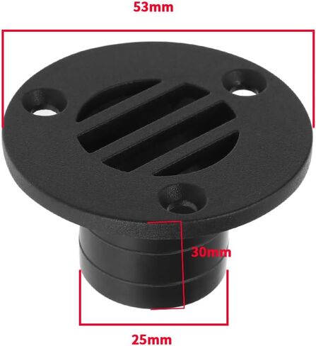 2pcs Drainage Floor Drain 50x30mm Nylon Floor Drain Drainage Pipe Marine Deck Drainage Floor Drain for Yachts Kayaks Deck Drainage Holes Black in Saudi Arabia