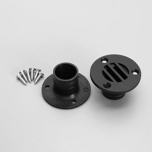 2pcs Drainage Floor Drain 50x30mm Nylon Floor Drain Drainage Pipe Marine Deck Drainage Floor Drain for Yachts Kayaks Deck Drainage Holes Black in Saudi Arabia