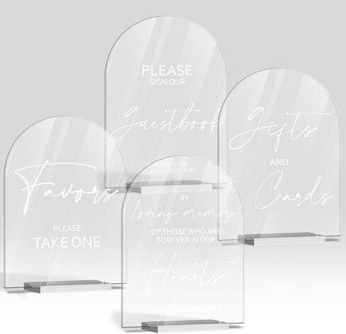 Vienrose 2pcs Acrylic Wedding Signs for Ceremony and Reception 5x7 Inch Wedding Signage Wedding Decor for Wedding Party Ceremony, Wedding Guest Book Signs, Card and Gifts Signs in Saudi Arabia