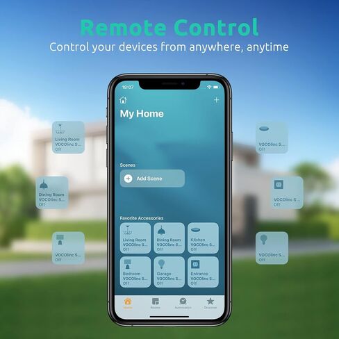 VOCOlinc Homekit Smart Plug يعمل مع Alexa، Apple Home، Google Assistant، قابس WiFi الذكي الذي يعمل مع Alexa، منفذ مؤقت كهربائي يدعم Siri، لا يتطلب محور، 15 أمبير، 2.4 جيجا هرتز، 110～120 فولت 4 حزم in Saudi Arabia