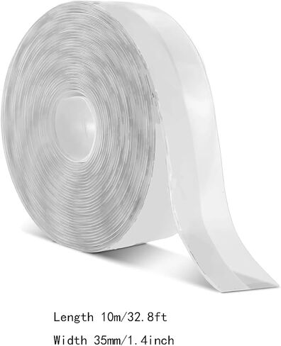 Door Weather Stripping, Door Seal Strip, 32.8 Feet X 1Inch Door Strip Bottom, Window Windproof Sticker, Silicone Sealing Tape for Doors, Windows, Shower, Glass Gaps (Black, 32.8 Feet X 1Inch) in Saudi Arabia