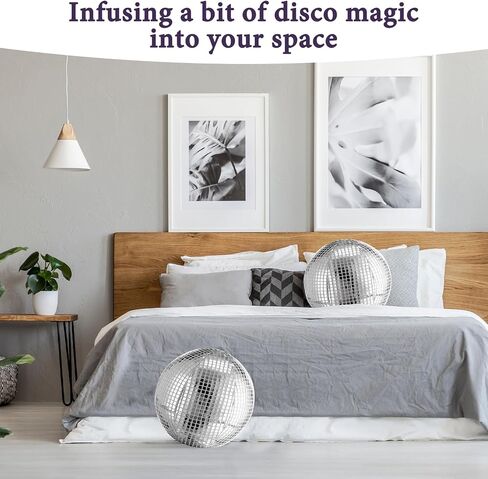 2 Pcs Disco Ball Pillows Decorative Throw Pillow Sequin Round Pillow Funky Sphere Pillows for Teen Girls Birthday Gifts Bedroom Living Room Home Decor (Silver,12 Inch) in Saudi Arabia