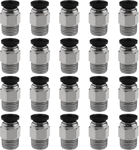The Lord of the Tools 20PCS PC4-M10 Male Straight Pneumatic PTFE Tube Push In Quick Fitting Connector Compatible with E3D V6 Long-Distance Bowden Extruder 3D Printer in Saudi Arabia