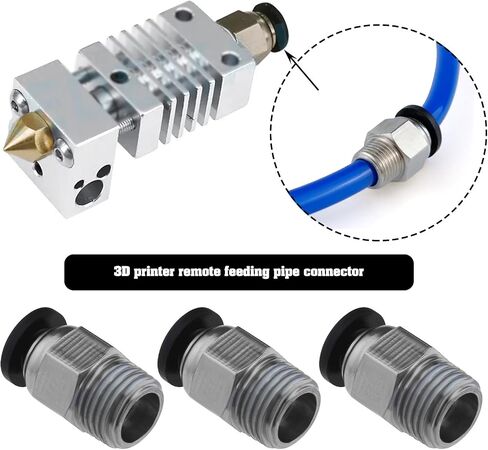 The Lord of the Tools 20PCS PC4-M10 Male Straight Pneumatic PTFE Tube Push In Quick Fitting Connector Compatible with E3D V6 Long-Distance Bowden Extruder 3D Printer in Saudi Arabia