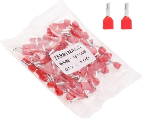 22AWG Dual Barrel Ferrules Terminal, AWG22/0.5mm² Twin Ferrule Connectors Wire Ends Terminals Pins for Car Audio, Electronics, Communication Equipment in Kuwait