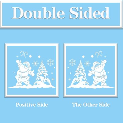 ملصقات نافذة عيد الميلاد PVC 2024 - ملصقات نوافذ عيد الميلاد ساتا كلوز الثلجية، شارات عيد الميلاد للمنزل والمتجر لتزيين عيد الميلاد (20 × 30 سم × 9 أوراق، 003) in Kuwait