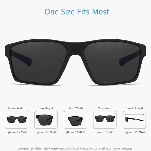 ANRRI Polarized Sports Sunglasses for Men Driving Sunglasses Lightweight Tr90 Frame for Cycling Fishing Running UV400 Protection in Saudi Arabia