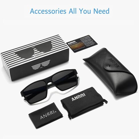 ANRRI Polarized Sports Sunglasses for Men Driving Sunglasses Lightweight Tr90 Frame for Cycling Fishing Running UV400 Protection in Saudi Arabia