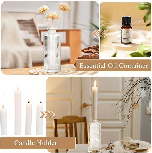 DI QIU REN Glass Bud Vases Set of 8, Small Vases for Flowers, Bud Vases in Bulk, Mini Flower Vase, Clear Small Vases for Centerpiece, Wedding Table Centerpiece, Home Decor, Housewarming Gift in Saudi Arabia