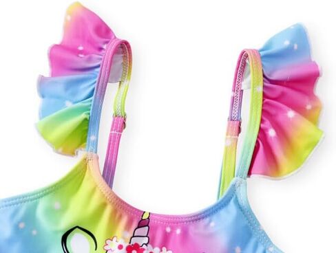 Little Kids Girls Swimsuit 2-Piece Halter Tankini Set Beach Sport Bathing Suit Flying Sleeve Swimwear in Saudi Arabia