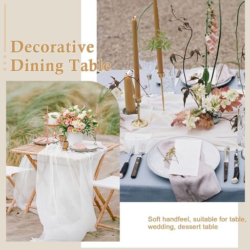White Chiffon Table Runner,Large Table Runner 10ft Romantic Sheer Table Runner for Wedding Party Bridal Shower Outdoor Decor 28x120 Inch in Saudi Arabia