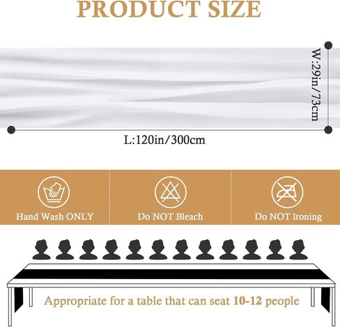 White Chiffon Table Runner,Large Table Runner 10ft Romantic Sheer Table Runner for Wedding Party Bridal Shower Outdoor Decor 28x120 Inch in Saudi Arabia