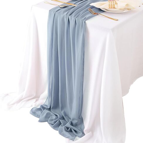 White Chiffon Table Runner,Large Table Runner 10ft Romantic Sheer Table Runner for Wedding Party Bridal Shower Outdoor Decor 28x120 Inch in Saudi Arabia