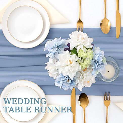 White Chiffon Table Runner,Large Table Runner 10ft Romantic Sheer Table Runner for Wedding Party Bridal Shower Outdoor Decor 28x120 Inch in Saudi Arabia