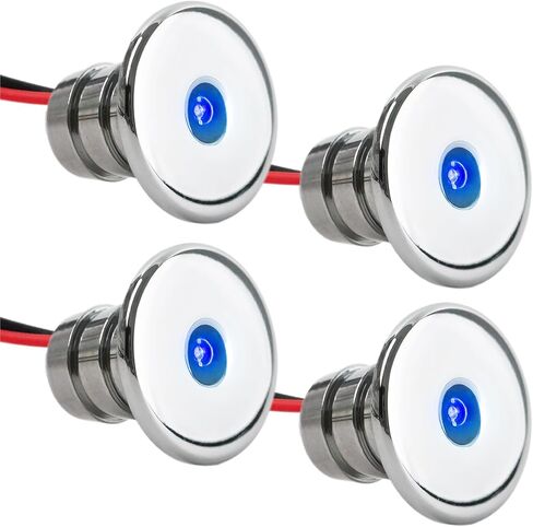 خمسة محيطات LED أضواء مجاملة بحرية، 4 عبوات من ضوء القارب الصغير، ضوء دائري فاخر للقارب الداخلي، سطح السفينة، قمرة القيادة، LED أزرق، للعائم، قارب الصيد، قارب الباس، المراكب الشراعية، RVs - FO-2445-M4 in Saudi Arabia