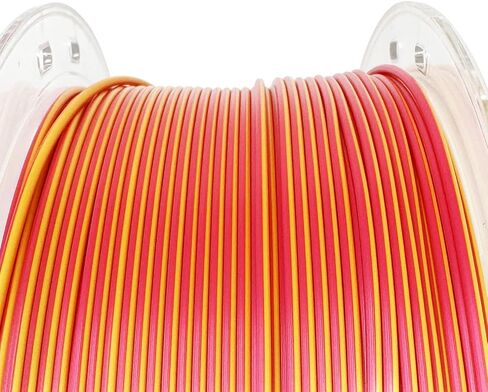 Gizmo Dorks Shiny Silk Filament 1.75mm 1kg Dual Two-Tone Color, Gold Red in Saudi Arabia