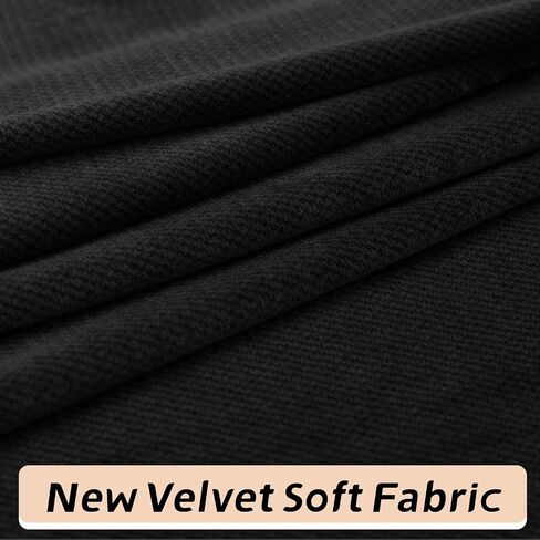 Arfntevss Velvet Striped Sectional Couch Covers L Shape Sofa Cushion Covers with Chaise Lounge Stretch Seat Slipcover Anti-Slip Magic Soft Furniture Protector (3 Seat Cover 1 Chaise, Black) in Saudi Arabia