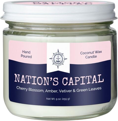 Cotton Wick Candle - Handmade by Veterans with Coconut Wax & Essential Oils, 50 Hour Burn Time (Windward Scent, 9 oz) in Saudi Arabia