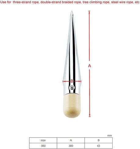 الفولاذ المقاوم للصدأ حبل الربط مسمار FID مع قطر مقبض خشبي. 1/8 "إلى 1/2"، 1/2 "إلى 1"، 1 "وفوق الحبل in Saudi Arabia