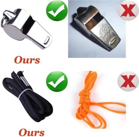 صافرة، 2 عبوة من صفارات الفولاذ المقاوم للصدأ الملائمة للطعام مع حبل قصير. صفارات صوتية عالية وواضحة مثالية لمدرسي الشرطة المدربين in Kuwait