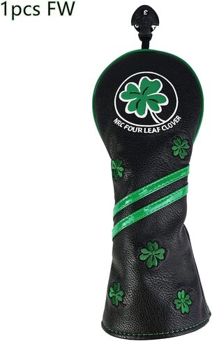 HELLO NRC Golf Head Cover Wood Covers Club Covers for Driver/Fairway/Hybrid UT/Mallet Putter Cover/PU Leather Four Clover Lucky with Interchangeable Number Tag in Saudi Arabia