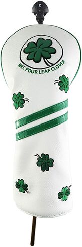 HELLO NRC Golf Head Cover Wood Covers Club Covers for Driver/Fairway/Hybrid UT/Mallet Putter Cover/PU Leather Four Clover Lucky with Interchangeable Number Tag in Saudi Arabia