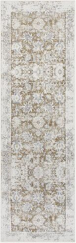 Lahome Vintage Floral Kitchen Runner Rug, 2x5 Hallway Runner Non Slip Washable Runner Rugs,Soft Ultra-thin Bathroom Runner Rug Non-Slip Carpet Runner for Bedroom (2x5ft,Green) in Kuwait