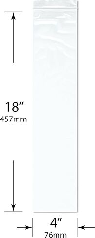 Plymor 4" x 18" (Pack of 100), 2 Mil Zipper Reclosable Plastic Bags in Saudi Arabia