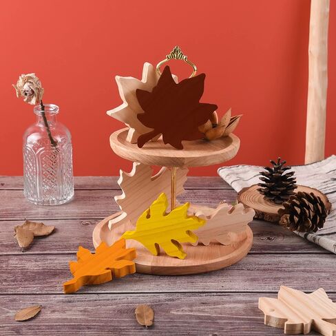 12 قطعة من قطع أوراق القيقب الخشبية الخريفية غير المكتملة لطاولة الأوراق الخشبية علامة الخريف عيد الشكر مزرعة صينية متدرجة ديكور كتلة خشبية ثلاثية الأبعاد للحصاد DIY Craft Home Office Office Party Decor in Kuwait