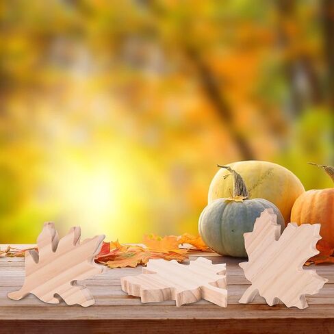 12 قطعة من قطع أوراق القيقب الخشبية الخريفية غير المكتملة لطاولة الأوراق الخشبية علامة الخريف عيد الشكر مزرعة صينية متدرجة ديكور كتلة خشبية ثلاثية الأبعاد للحصاد DIY Craft Home Office Office Party Decor in Kuwait