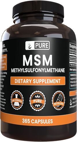 PURE ORIGINAL INGREDIENTS MSM (365 Capsules) No Magnesium Or Rice Fillers, Always Pure, Lab Verified in Saudi Arabia