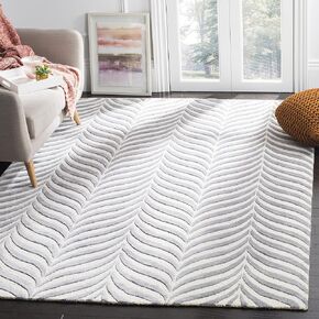 SAFAVIEH Bella Collection 2'3" x 7' Ivory/Grey BEL135B Handmade Premium Wool Runner Rug
