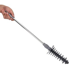 Toilet Plunger Long Handle Toilet Dredge Bathroom Blockage Unblocker Flexible Head Clog Remover Dredge Tool, Stainless Steel Handle with Wall Hook