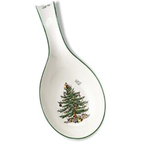Spode Christmas Tree 3-Piece Hostess Set, 8 – Inch Butter Dish with Lid, 3 – Inch Salt and Pepper Shaker, Made of Fine Earthenware, Perfect for Hosting or as a Christmas Gift, Dishwasher Safe