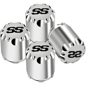 Golf Cart SS Wheel Center Cap Cover for Club Car EZGO Yamaha Golf Cart, Push in Style Chrome ITP SS Center Hub Caps-4 Packs