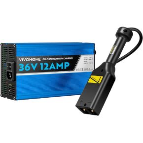 VIVOHOME 36 Volt Golf Cart Battery Charger for EZ-GO, 12AMP 5-STAGE Smart Battery Charger w/Trickle Charger, D Plug for EZ-go TXT, 6-10 Hours Full Charge