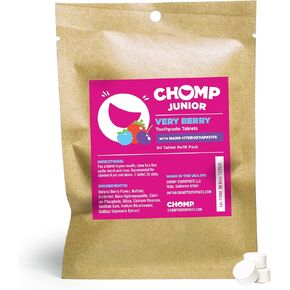 Chomp Junior Very Berry Toothpaste Tablets with Nano Hydroxyapatite Refill