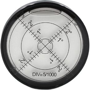 Chiloskit Aluminium Professional Precision Round Spirit Bubble Bullseye Level Tool Campers Leveling Circular Bubble leveler for DIYer and Industrial, Ø2.4",Accuracy 15'/2