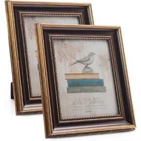 XUANLUO 8x10 2 قطعة إطار الصورة العتيقة الخشب الحبوب اللون إطار الصورة مع الزجاج المقسى إطار خمر لمكتب يقف الجدار شنقا هدايا الزفاف الأسرة in Kuwait