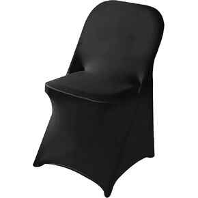 عبوة واحدة من غطاء كرسي قابل للطي مصنوع من الألياف اللدنة باللون الأسود لحفلات الزفاف وحفلات الطعام in Kuwait