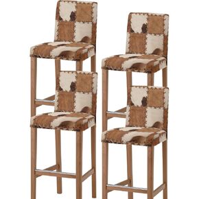 Bar Stool Chair Covers Cow Print Vintage Animal Brown Stretch Pub Counter Stool Chair Slipcover for Dining Room Cafe Furniture Removable Covers Set of 2
