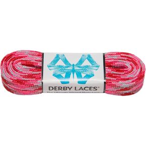 Derby Laces Pink Camouflage 108 Inch Waxed Skate Lace for Roller Derby, Hockey and Ice Skates, and Boots