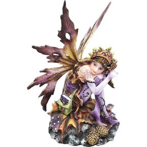 Purple Fairy Sitting Collectible Figurine Decoration Statue Décor
