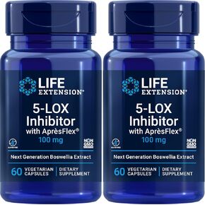 Life Extension 5-LOX Inhibitor with ApresFlex, 100 Milligram, 60 Vegetarian Capsules (Pack of 2)