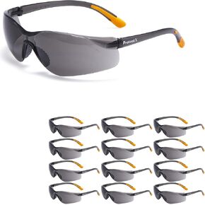 ProtectX Safety Glasses for Men & Women, Safety Sunglasses with Anti-Fog Scratch Resistant Lenses, Non-Slip Grips, ANSI Z87.1