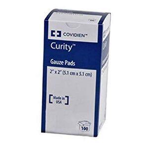 Covidien Curity Gauze Sterile Pads, 2" x 2", Box of 100