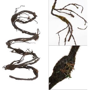 98.4 inch Artificial Bendable Tree Branches Moss Plants Twigs For Decoration Twisted Wall Hanging Grape Vine Garland Fake Wood Tree Trunk Cherry Blossom Outdoor Halloween 3D Garden Arch Decor